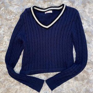 Navy Cable Knit Sweater